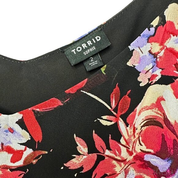 Torrid Floral Tank Top Size 2 (18/20) - Picture 3 of 5